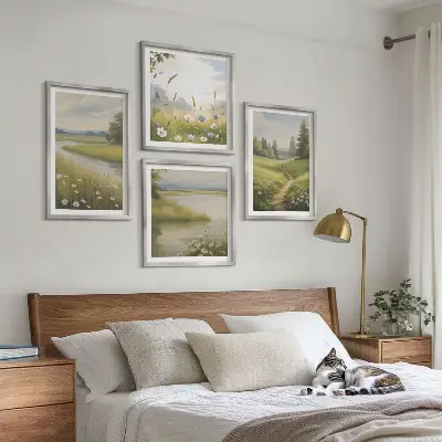 Wanddeko-Set Motiv Frühlingslandschaft Flusswiese