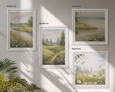 Wanddeko-set Frühlingslandschaft Flusswiese