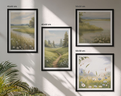 Wanddeko-set Frühlingslandschaft Flusswiese