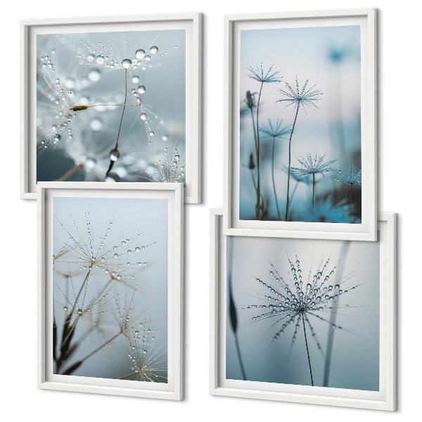 Wanddeko-set Löwenzahn-Wassertropfen
