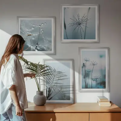 Wanddeko-Set Löwenzahn mit Wassertropfen Set mit Wassertropfen-Motiv