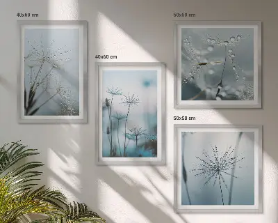 Wanddeko-Set Löwenzahn mit Wassertropfen Set mit Wassertropfen-Motiv