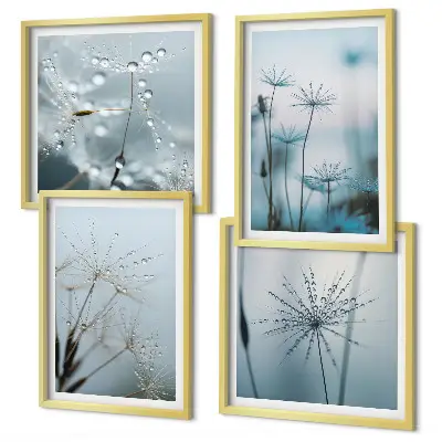 Wanddeko-Set Löwenzahn mit Wassertropfen Set mit Wassertropfen-Motiv