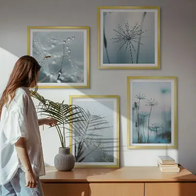 Wanddeko-Set Löwenzahn mit Wassertropfen Set mit Wassertropfen-Motiv
