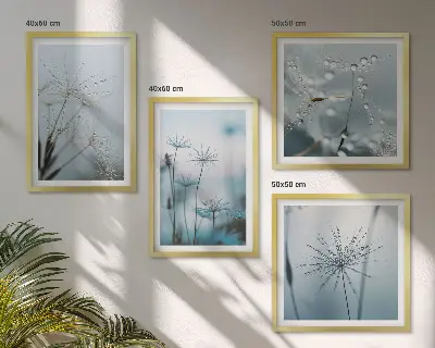 Wanddeko-Set Löwenzahn mit Wassertropfen Set mit Wassertropfen-Motiv