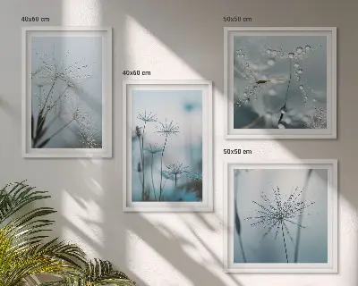 Wanddeko-Set Löwenzahn mit Wassertropfen Set mit Wassertropfen-Motiv