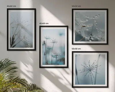 Wanddeko-Set Löwenzahn mit Wassertropfen Set mit Wassertropfen-Motiv