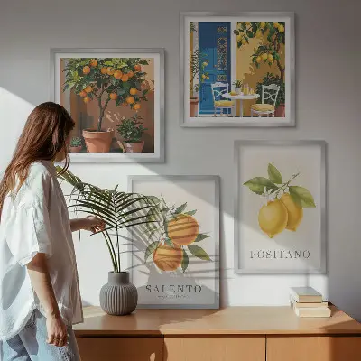 Wanddeko-Set mit Amalfi-Zitronen und -Orangen