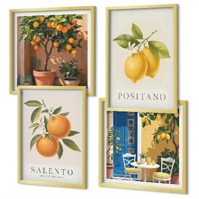 Wanddeko-Set mit Amalfi-Zitronen und -Orangen