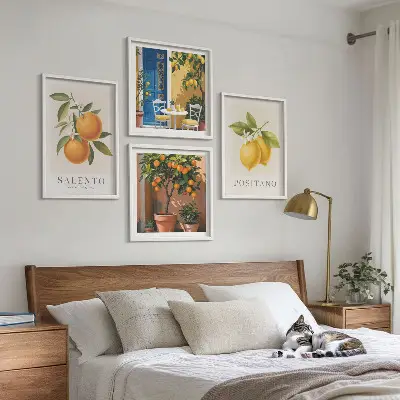 Wanddeko-Set mit Amalfi-Zitronen und -Orangen