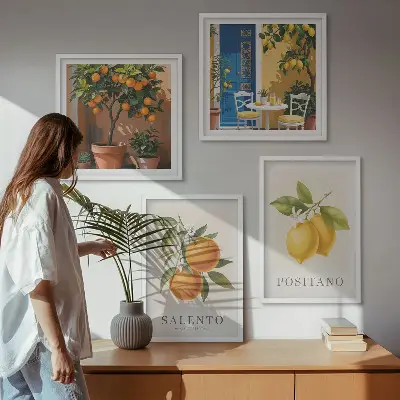 Wanddeko-Set mit Amalfi-Zitronen und -Orangen
