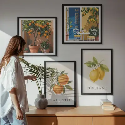 Wanddeko-Set mit Amalfi-Zitronen und -Orangen