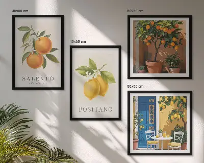 Wanddeko-Set mit Amalfi-Zitronen und -Orangen