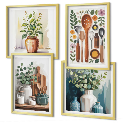 Wanddeko-set Küchenaccessoires auf pflanzlicher Basis