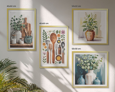 Wanddeko-set Küchenaccessoires auf pflanzlicher Basis