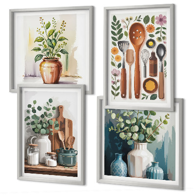 Wanddeko-set Küchenaccessoires auf pflanzlicher Basis