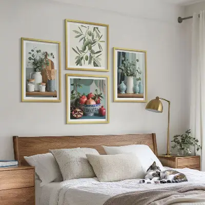 Wanddeko-Set mit grünen Oliven und Eukalyptus