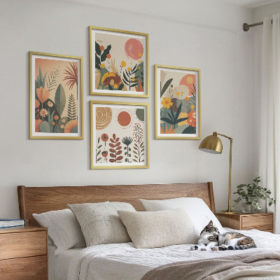 Polyptychon mit rahmen Boho-Pflanzenmuster