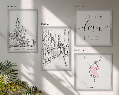 Wanddeko-set Stilvolle Grafik, Ballerina-Architektur