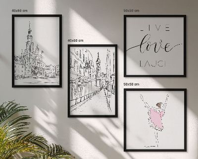 Wanddeko-set Stilvolle Grafik, Ballerina-Architektur