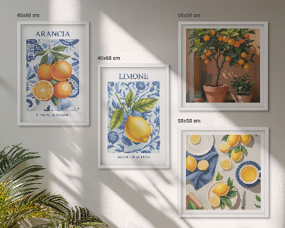Polyptychon mit rahmen Illustrationen von Zitrusfrüchten