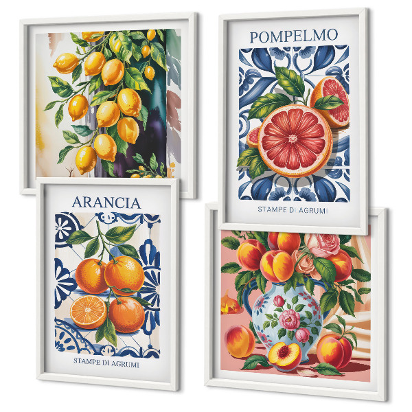 Wanddeko-set Italienische Zitrus-Modeplakate