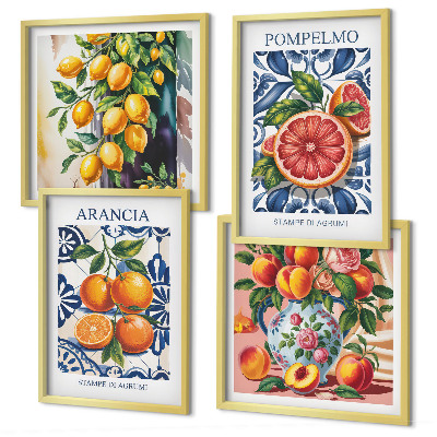 Wanddeko-set Italienische Zitrus-Modeplakate