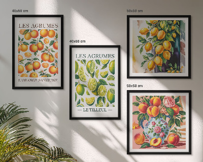 Wanddeko-set Frische, farbenfrohe Zitrusfrüchte