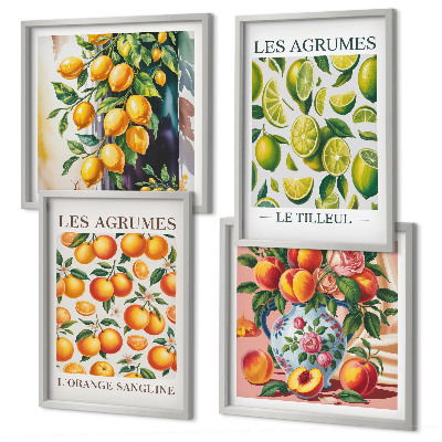 Wanddeko-set Frische, farbenfrohe Zitrusfrüchte