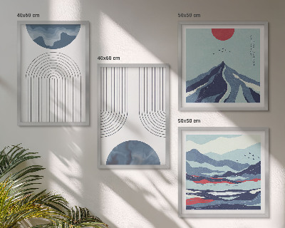 Wanddeko-set Abstrakte Berglandschaften