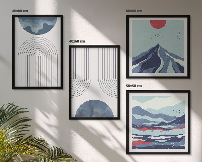 Wanddeko-set Abstrakte Berglandschaften