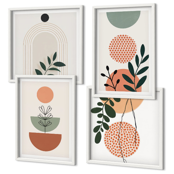 Wanddeko-set Moderne Pflanzenmotive
