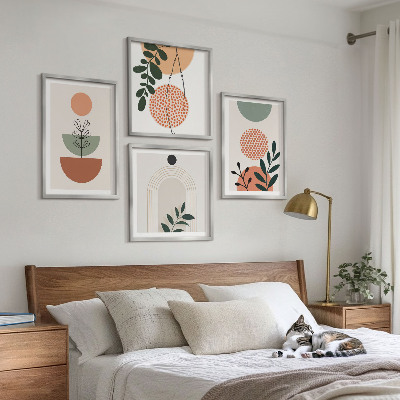 Wanddeko-set Moderne Pflanzenmotive