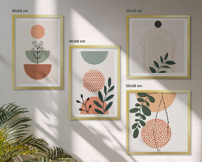 Wanddeko-set Moderne Pflanzenmotive