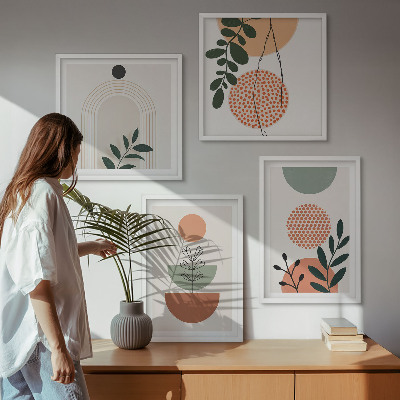 Wanddeko-set Moderne Pflanzenmotive