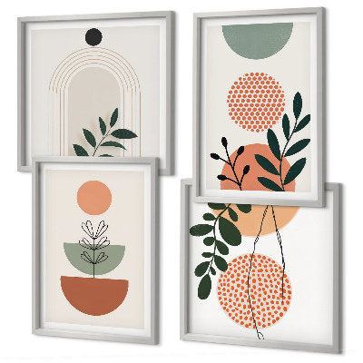 Wanddeko-set Moderne Pflanzenmotive