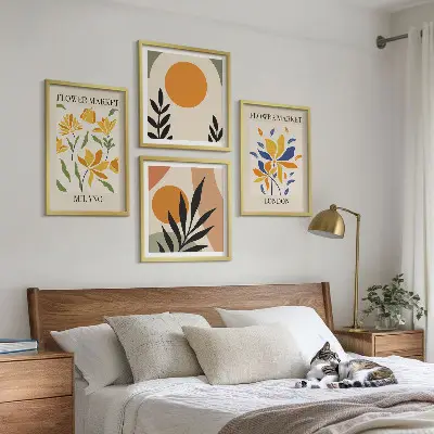 Wanddeko-Set mit Blumenpostern von Paris und Mailand