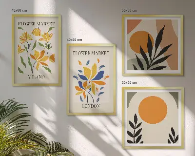 Wanddeko-Set mit Blumenpostern von Paris und Mailand
