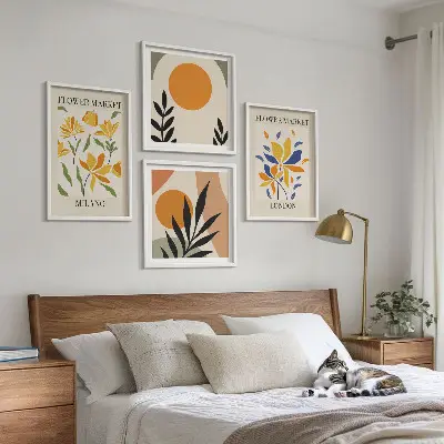 Wanddeko-Set mit Blumenpostern von Paris und Mailand