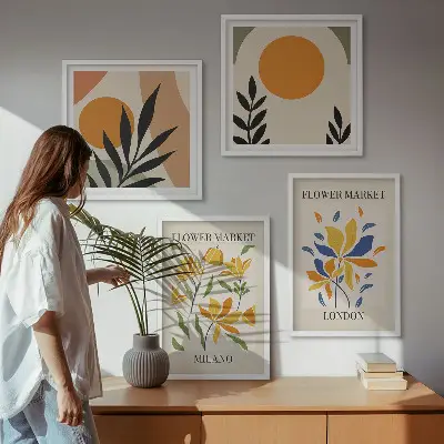 Wanddeko-Set mit Blumenpostern von Paris und Mailand