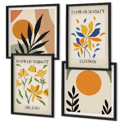 Wanddeko-Set mit Blumenpostern von Paris und Mailand