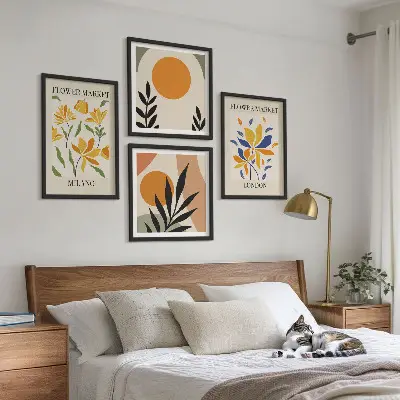 Wanddeko-Set mit Blumenpostern von Paris und Mailand