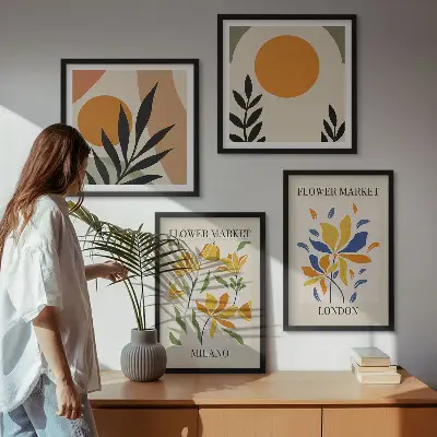 Wanddeko-Set mit Blumenpostern von Paris und Mailand