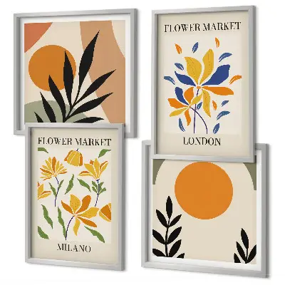 Wanddeko-Set mit Blumenpostern von Paris und Mailand