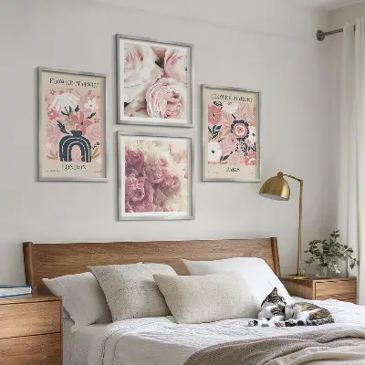 Wanddeko-Set mit Rosenmotiven im Stil von Paris
