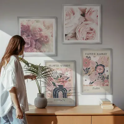 Wanddeko-Set mit Rosenmotiven im Stil von Paris