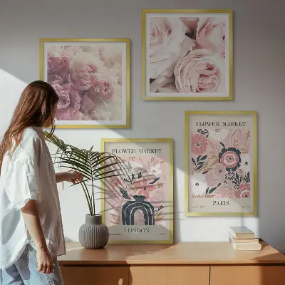 Wanddeko-Set mit Rosenmotiven im Stil von Paris