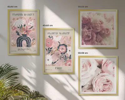 Wanddeko-Set mit Rosenmotiven im Stil von Paris