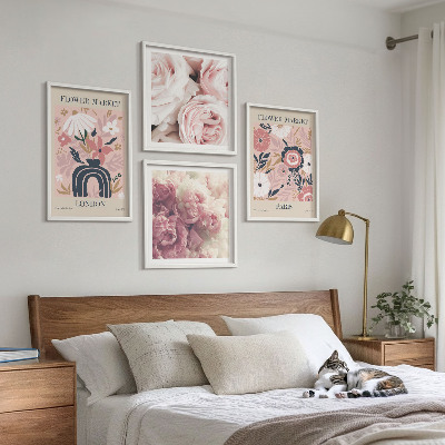 Wanddeko-set Blumenmotive Rosen Paris