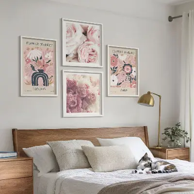Wanddeko-Set mit Rosenmotiven im Stil von Paris